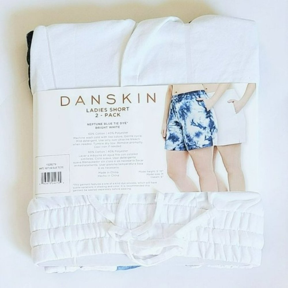 NWT Danskin 2-pack Tie Dye Soft Cotton French Terry Active Short - Picture 7 of 8